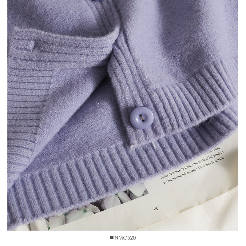 Women's cardigan long sleeve short single breasted sweater  1816