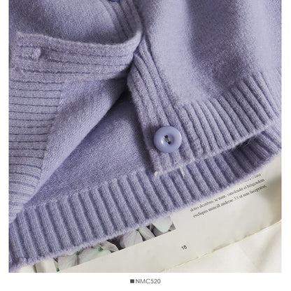 Women's cardigan long sleeve short single breasted sweater  1816