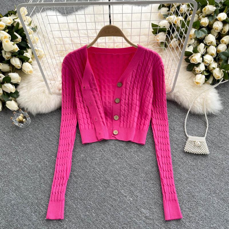 Knitted cardigan, western style coat, female V Neck Sweater Coat  1610