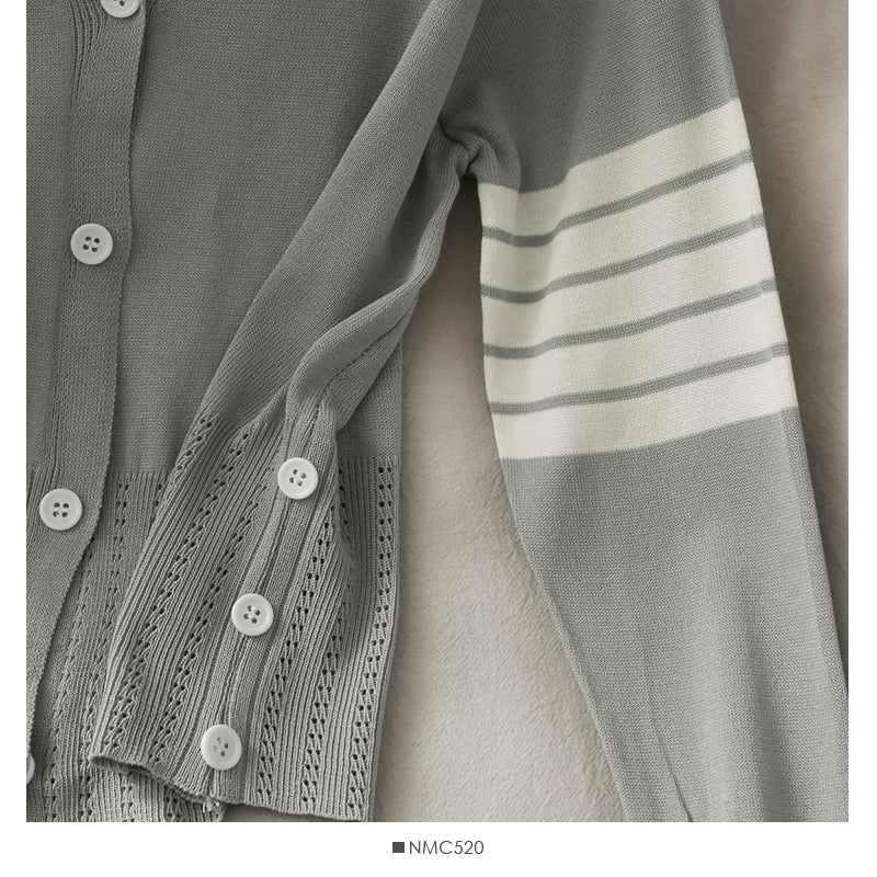 Korean Vintage V-neck single breasted long sleeved sweater for women  1782