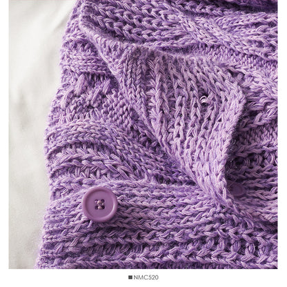 Jacquard sweater women's loose and thin solid color sweater  1741