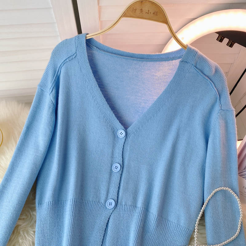 Knitted women's autumn new lazy thin sweater  1593