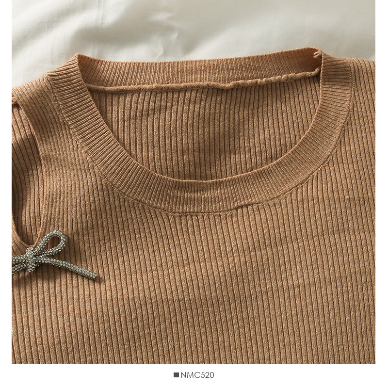 Women's autumn decoration thin round neck sweater  1992