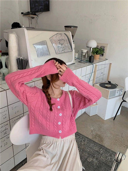 New, soft sweater, loose, languid twist cardigans  1431