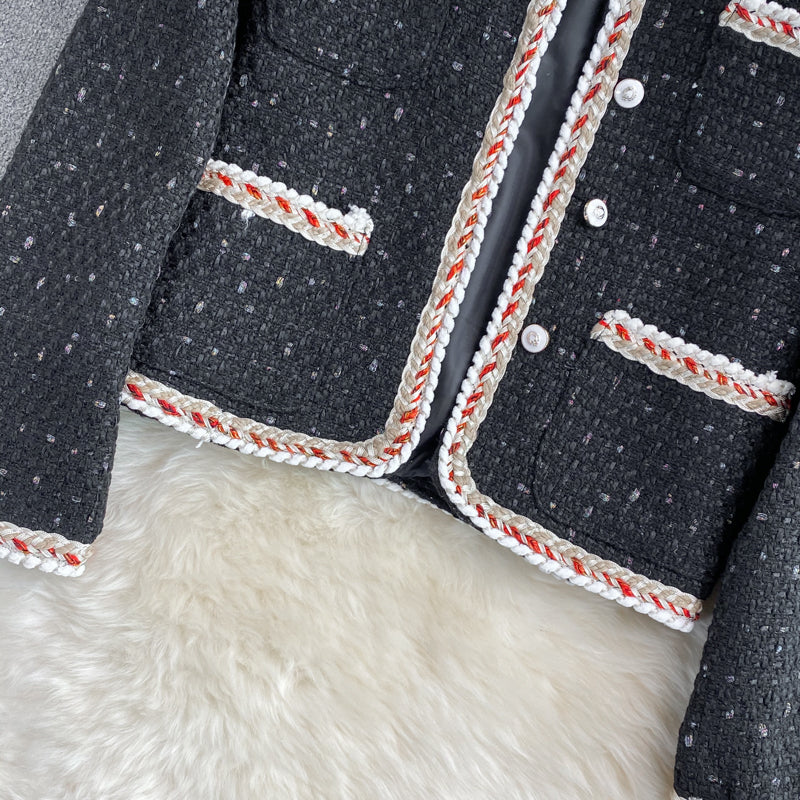 High end small fragrance celebrity tweed coat  1656