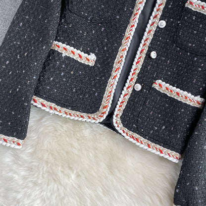 High end small fragrance celebrity tweed coat  1656