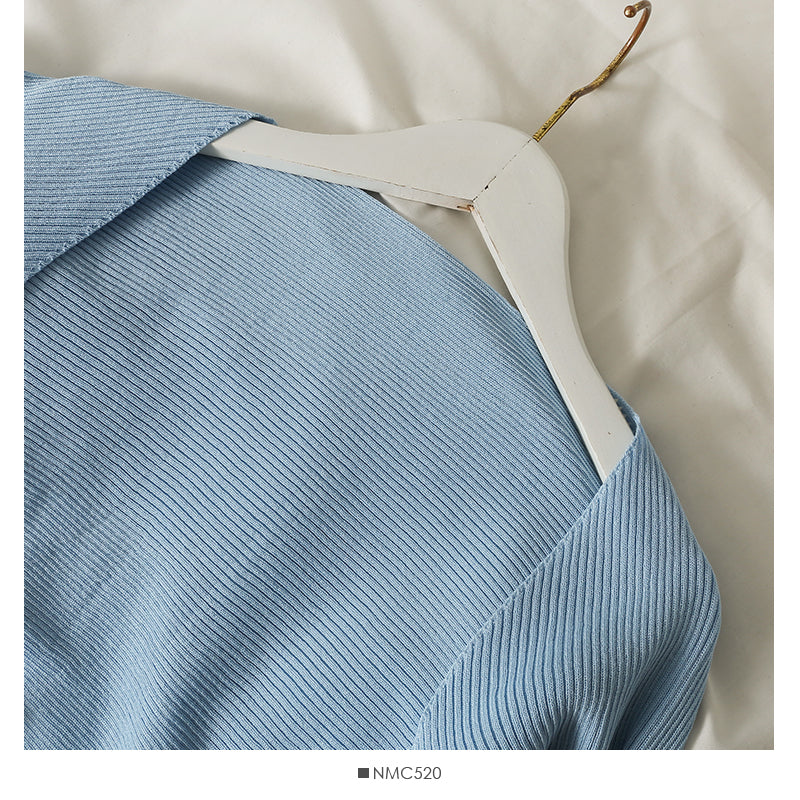 Early autumn Knitted Blouse new French shawl half  1693