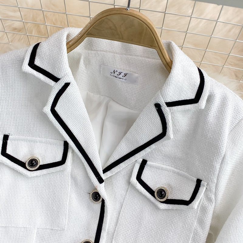 Small fragrance suit collar coat female French celebrity temperament  1682