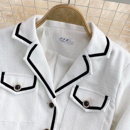 Small fragrance suit collar coat female French celebrity temperament  1682