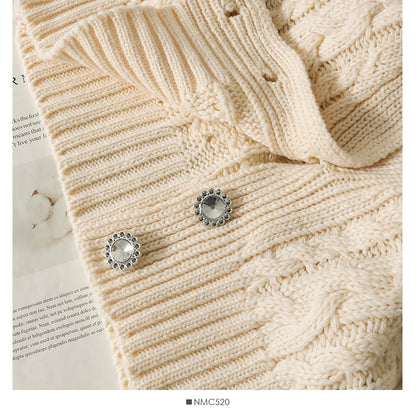 Sweater women's three button long sleeved cardigan  1913