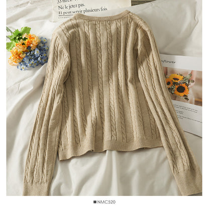 Solid color versatile twist single breasted top  1920