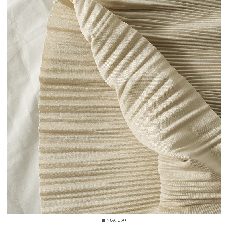 Versatile solid color high waist thin pleated skirt  2554