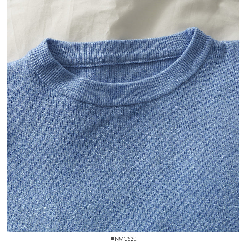 Mesh stitching loose and slim long sleeve Pullover Sweater  1817