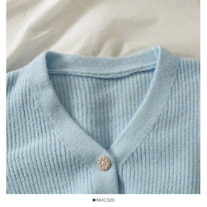 Sweater women's short Versatile Single breasted cardigan  1823