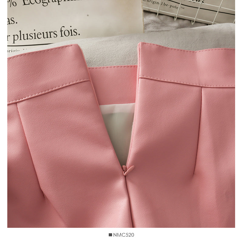 Irregular solid color versatile High Waist Hip Wrap Skirt  2536