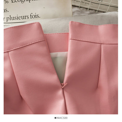 Irregular solid color versatile High Waist Hip Wrap Skirt  2536