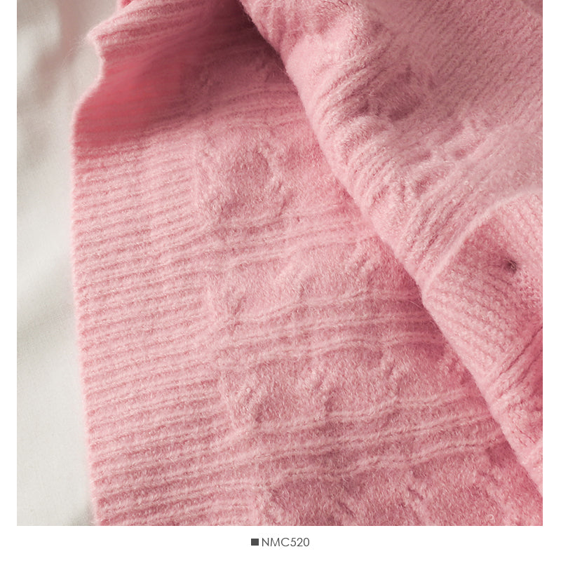 Sweater women's Linen single breasted V-neck  1858