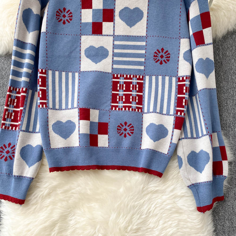 Cute knitted long sleeve sweater 1474