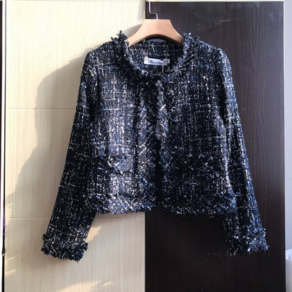 Tassel short coat women's long sleeved cardigan fashion slim fit  1639