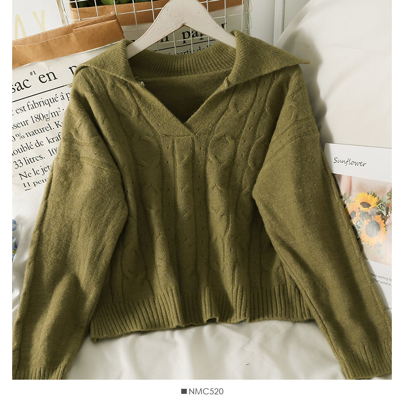 Sweater Korean slim pure color top  1917
