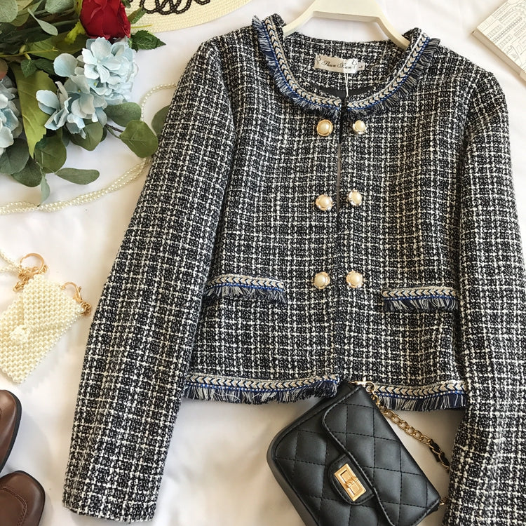 Autumn and winter new women's small fragrant clothes woven tassels  1648