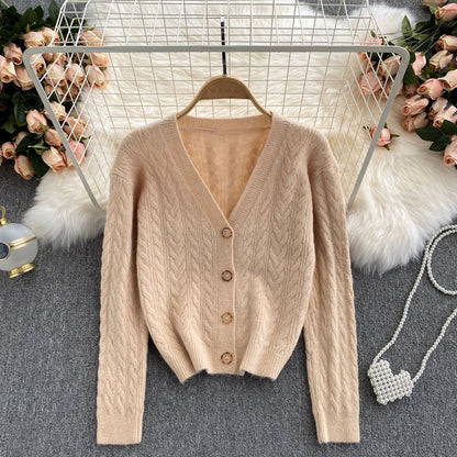 New loose and lazy V-Neck Sweater Coat for women  1621