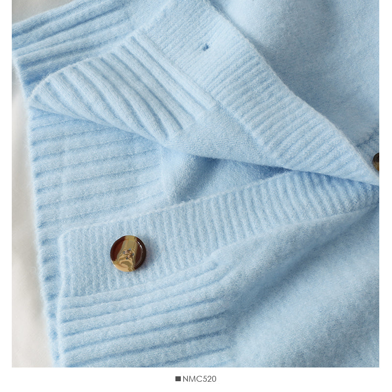 Sweater female small short two button long sleeve sweater  1880