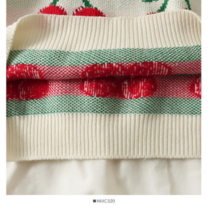 Cute cherry long sleeve sweater  1484