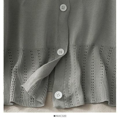 Korean Vintage V-neck single breasted long sleeved sweater for women  1782