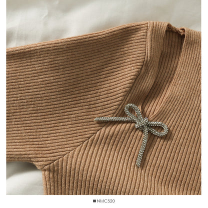 Women's autumn decoration thin round neck sweater  1992