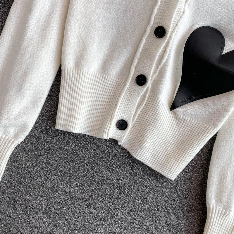 Lovely heart cardigan long sleeve sweater  1485
