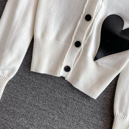 Lovely heart cardigan long sleeve sweater  1485
