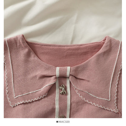 Striped single breasted short slim knit  1921