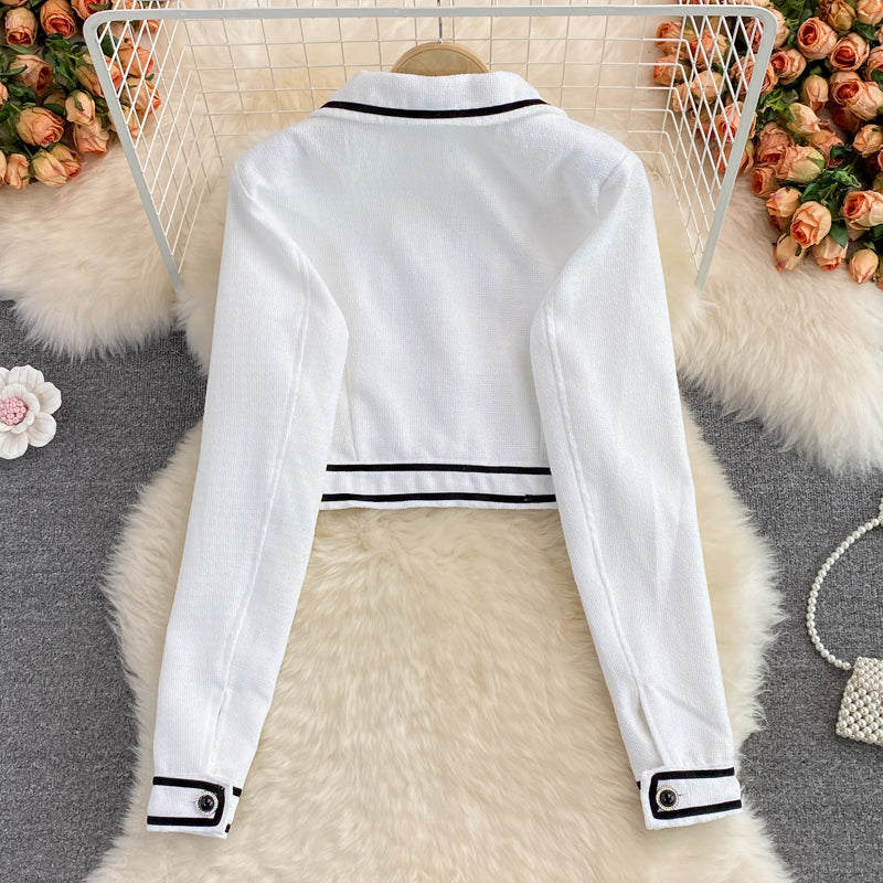 Small fragrance suit collar coat female French celebrity temperament  1682