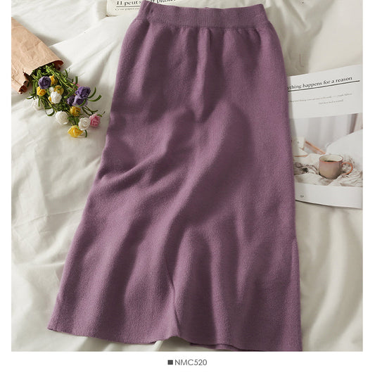 Slim medium length split Hip Wrap Skirt  2505