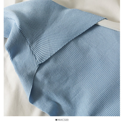 Early autumn Knitted Blouse new French shawl half  1693