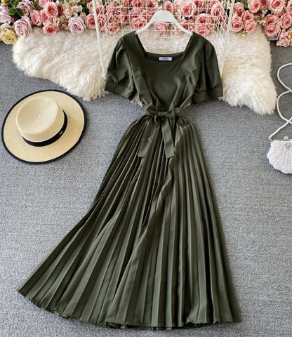 Cute round neck A line dress fashion dress  756