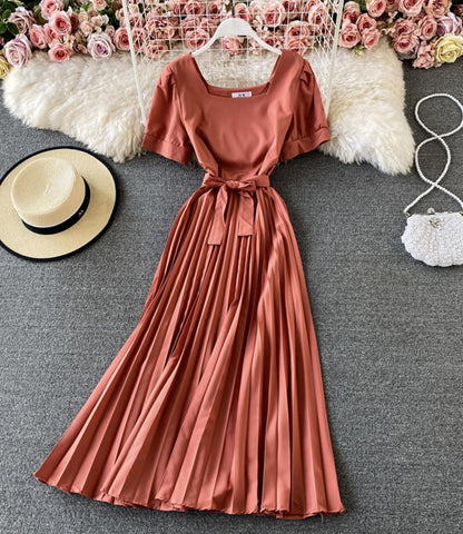 Cute round neck A line dress fashion dress  756