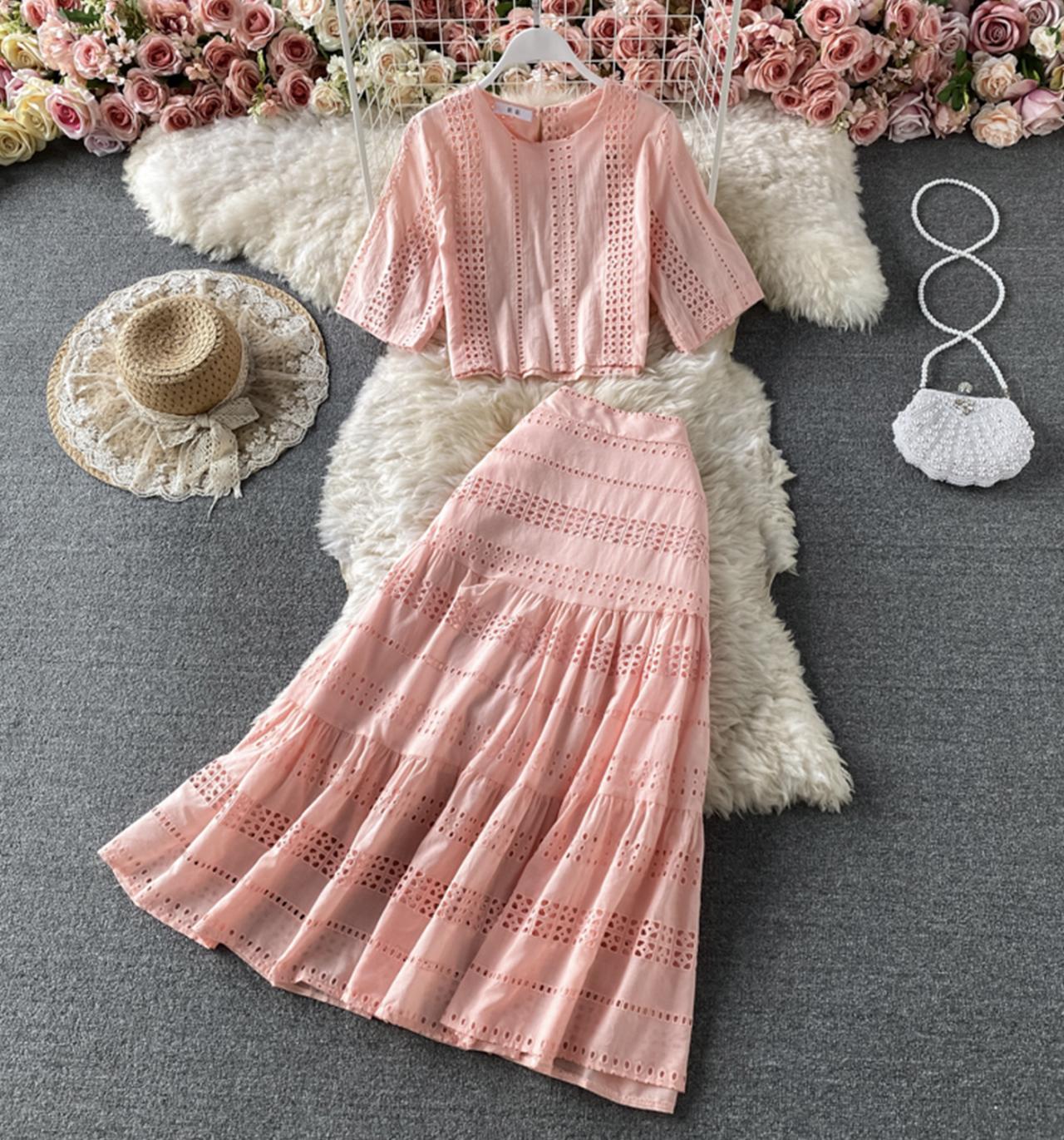 Cute A line two pieces dress fashion dress  710