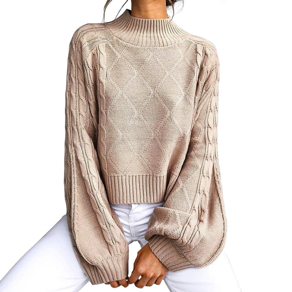 Autumn diamond reticulate women's sweater  1346