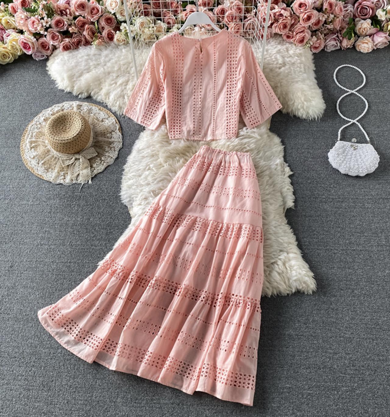 Cute A line two pieces dress fashion dress  710