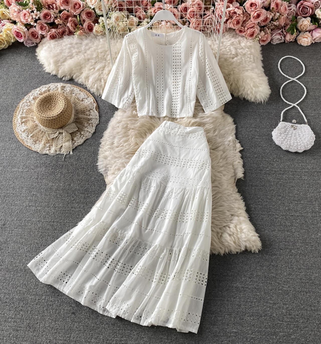 Cute A line two pieces dress fashion dress  710