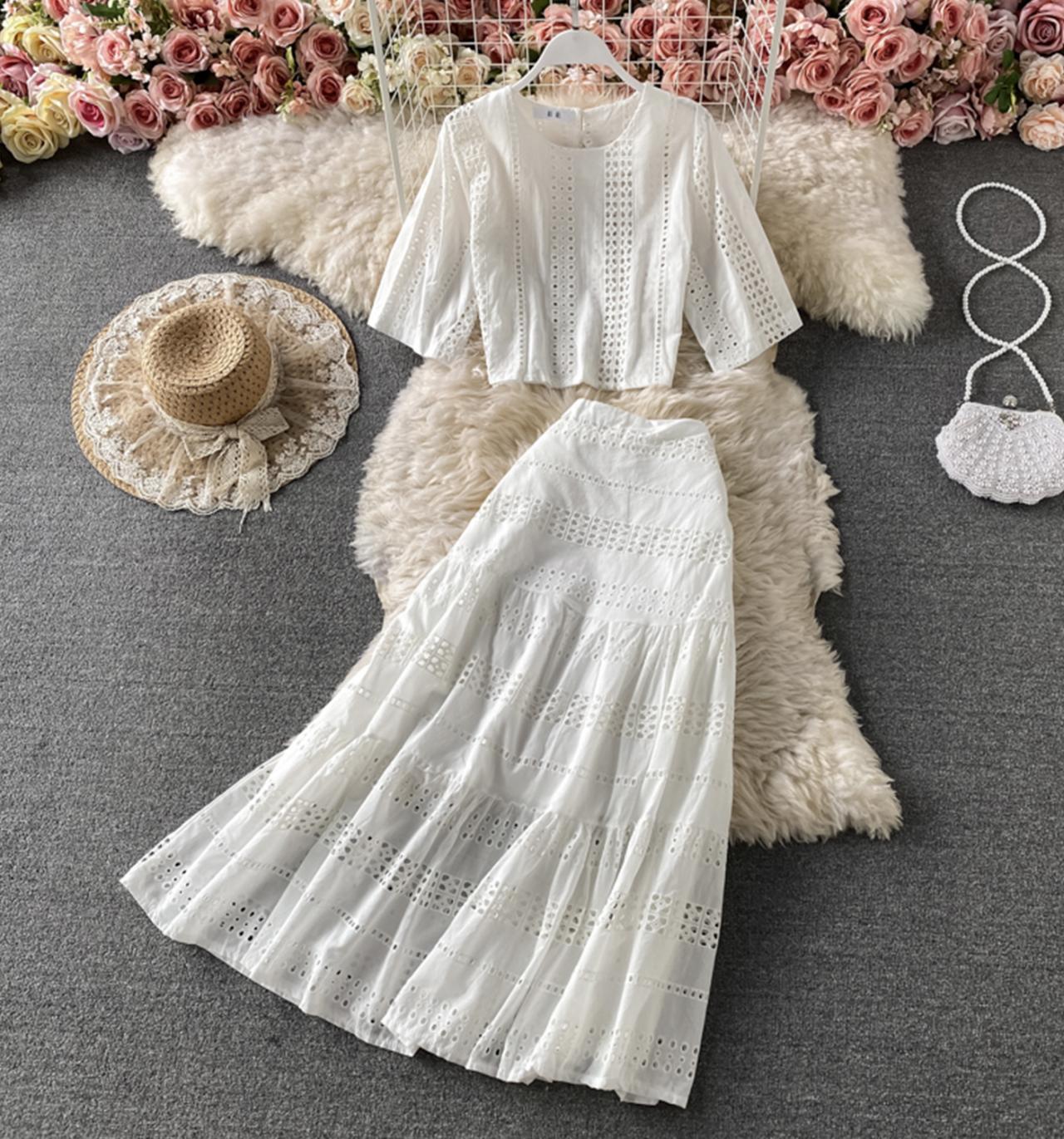Cute A line two pieces dress fashion dress  710