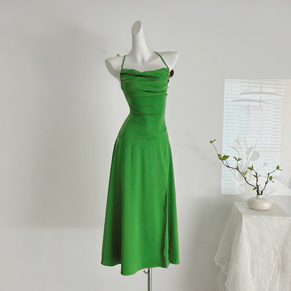 Sexy Mermaid Spaghetti Straps Satin Summer Dress Holiday Party Outfits For Women DP0084