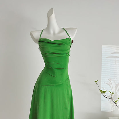 Sexy Mermaid Spaghetti Straps Satin Summer Dress Holiday Party Outfits For Women DP0084