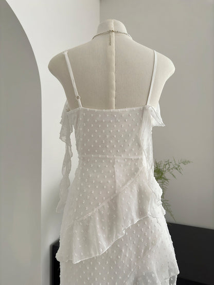 Sexy High Low Spaghetti Straps Floral Summer Dress Holiday Party Outfits For Women DP0080