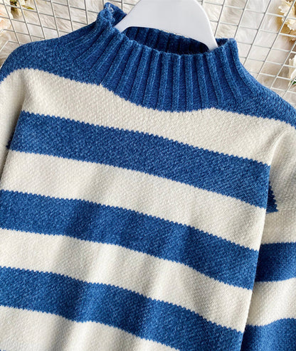 Simple stripe long sleeve sweater  060