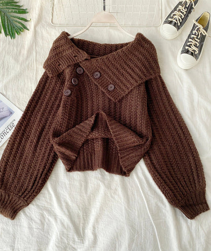 Sweater cute v neck long sleeve sweater  103