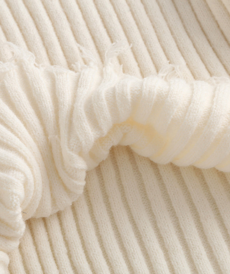 White fringed sweater white long-sleeved sweater top  110