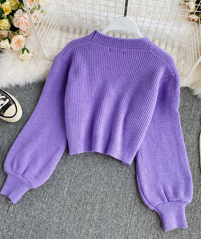 Cute loose sequin sweater short sweater  100